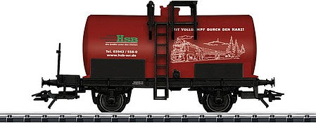 Trix 24316 HO Scale 2-Axle Fire Control Water Tank Car - Ready to Run -- Harz Narrow Gauge Railways HSB (Era VI; red, white; LGB 50th Anniversary)