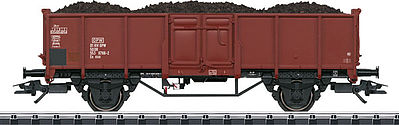 Trix 24434 HO Scale 1 Type Es 5520 & 2 Es 5235 Gondolas with Coal Loads - Ready-to-Run -- German State Railroad (Era III 1985, Boxcar Red)