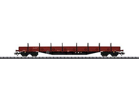 Trix 24553 HO Scale Type Res Low-Side Flatcar - Ready-to-Run - Era IV -- Polish State Railways (Boxcar Red)