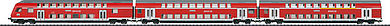 Trix 24580 HO Scale Bi-Level 3-Car Set - 1 Cab Car & 2 Coaches - 3-Rail - Ready-to-Run -- German Federal Railway (Era VI; red, gray; DB Regio)