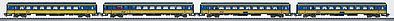 Trix 31141 HO Scale Inter-City 4-Car Passenger Set - 3-Rail - Ready-to-Run - Trix Express -- Dutch State Railways NS (Era V; blue, yellow, black)