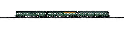 Trix 31151 HO Scale 3-Car Commuter Set - 3-Rail - Ready-to-Run - Trix Express -- German Federal Railway (Era IV 1970; green, gray)