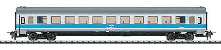 Trix 31162 HO Scale Mimara Type Beelmt 2nd Class Coach - 3-Rail - Ready-to-Run - Trix Express -- Croatian Railways HZ (Era IV; white, blue, gray)