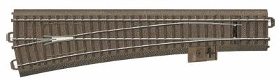Trix 62711 HO Scale C-Track - Curved - Wide-Radius Turnout - Left - 12.1 Degrees -- Radius: 9-5/16" 236mm