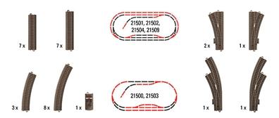 Trix 62900 HO Scale C-Track -- Large Extention Set