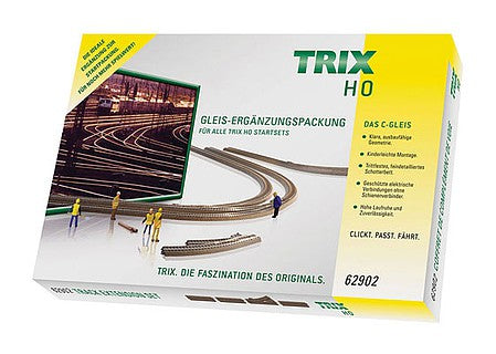 Trix 62902 HO Scale C-Track - C2 Extension Set -- Adds Siding to Starter Set