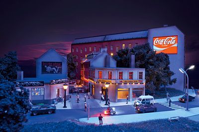 Trix 66303 N Scale Herbertstrasse, Hamburg, Germany Townhouses - MiniTrix - Laser-Cut Card Kit -- 4 Different Townhouses