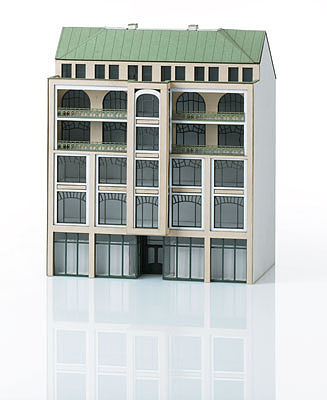 Trix 66307 N Scale 6-Story Art Nouveau Storefront/Apartment City Building - Minitrix -- Laser-Cut Cardstock Kit - 5-5/16 x 3-1/4 x 6-1/8" 13.5 x 8.3 x 15.6cm