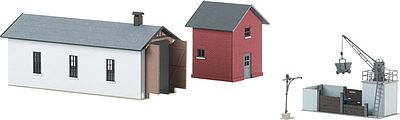 Trix 66315 N Scale Branchline Maintenance Facility -- Laser-Cut Cardstock Kit - Includes Enginehouse, Coaling Station & Water Tank
