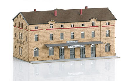 Trix 66322 N Scale Eckartshausen-Ilshofen Station; Baden-Wurrtemberg, Germany -- Laser-Cut Card Kit - 6 x 2-3/8" 15.2 x 6.1cm
