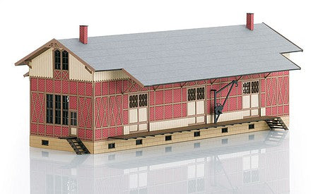 Trix 66323 N Scale Sulzdorf Half-Timbered Freight Shed -- Laser-Cut Card Kit - 6-1/4 x 2-5/8" 15.8 x 6.7cm