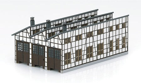 Trix 66326 N Scale Rottweil Half-Timber 3-Stall Locomotive Shed - Minitrix -- Laser-Cut Cardstock Kit