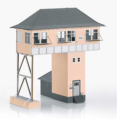 Trix 66327 N Scale Kreuztal (Kn) Gantry-Style Signal Tower -- Laser-Cut Card Kit - 2-13/16 x 1-15/16 x 3-7/16" 7.2 x 4.9 x 8.7cm