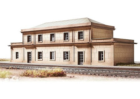 Trix 66330 N Scale Railroad Station Auvers-Sur-Oise, Ile-de-France -- Laser-Cut Card Kit - 8-3/4 x 2-3/4 x 2-9/16" 22.2 x 7 x 6.5cm