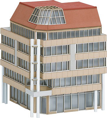 Trix 66331 N Scale City Corner Building -- Laser-Cut Card Kit - 4-5/16 x 4-5/16 x 5-3/8" 10.9 x 10.9 x 13.6cm