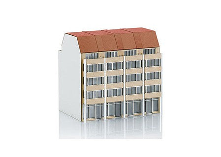 Trix 66332 N Scale City Business Building -- Laser-Cut Card Kit - 5-11/16 x 4-5/16 x 5-3/8" 14.4 x 10.9 x 13.6cm