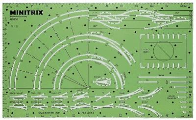 Trix 66600 N Scale Track Planning Stencil - MiniTrix -- 1:5