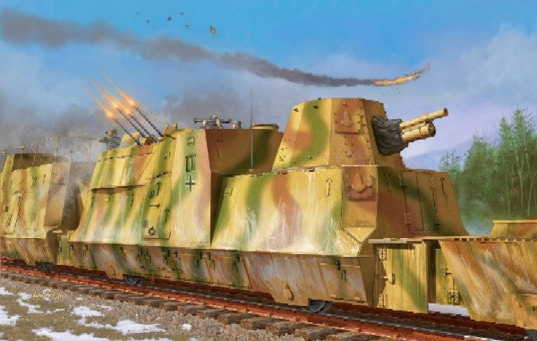 Trumpeter 1511 1/35 WWII German Army Kanonen & Flakwagen Armored Anti-Aircraft Railcar