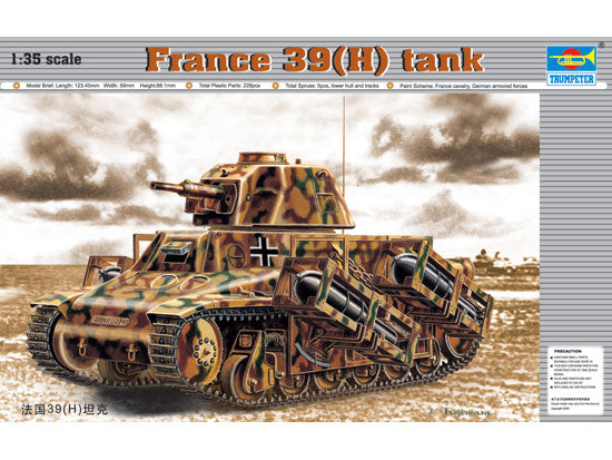 Trumpeter 352 1/35 French 39(H) Tank w/37mm SA38 L/33 Long Barreled Gun