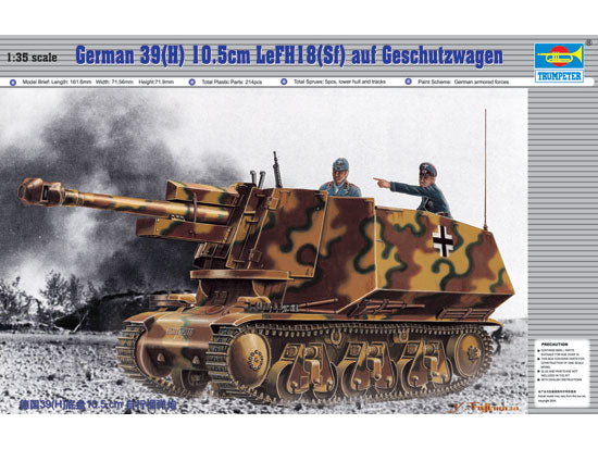 Trumpeter 353 1/35 German 39(H) Tank w/105mm leFH18 (sf) Gun