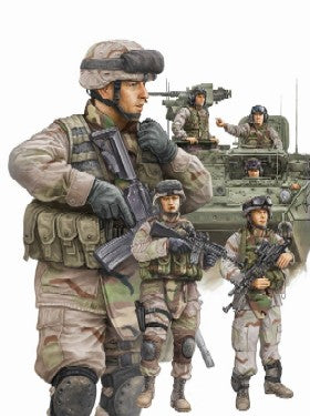 Trumpeter 424 1/35 Modern US Army Crewmen & Infantry Figure Set (6)