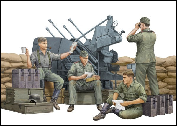 Trumpeter 432 1/35 German Anti-Aircraft Gun Crew Figure Set (4)