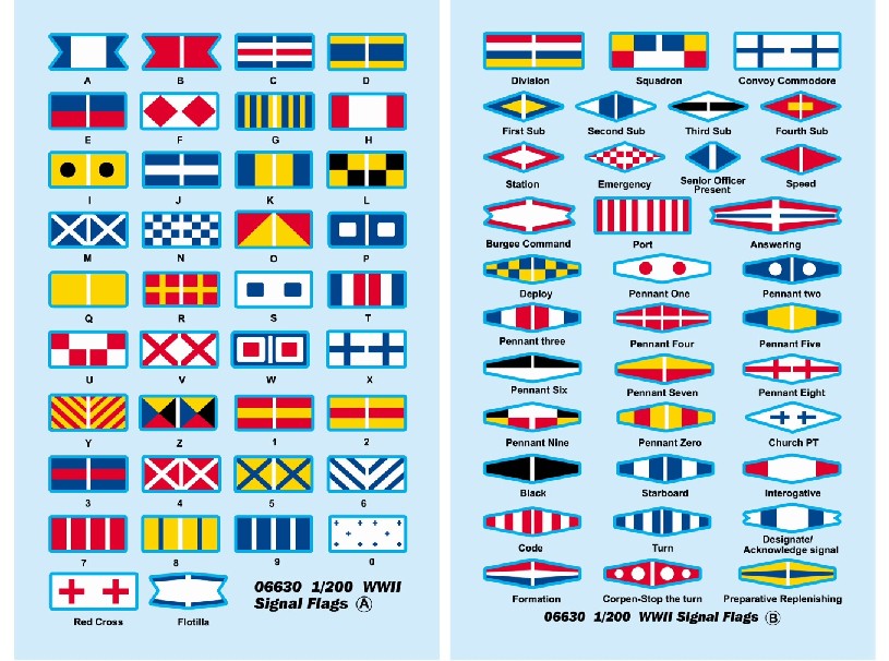 Trumpeter 6630 1/200 USS Missouri Signal Flags for Kit #3705 (73)