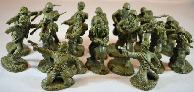 Toy Soldiers of San Diego TSSD 3 1/32 WWII US Infantry Debut of the Dogface Troops Figure Playset (16) 