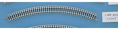 TomyTec 1121 N Scale Curve Track C280-45 - Fine Track -- 11" 280mm Radius, 45 Degree Sections pkg(2)