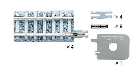 TomyTec 15307 N Scale Joint Track w/Concrete Ties S35-J-PC - Fine Track -- Adapts Fine Track to Conventional Track,  1-3/8"  35mm pkg(4)