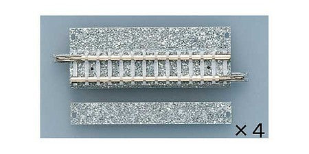 TomyTec 17639 N Scale Wide-Roadbed Straight Track S72.5-WP - Fine Track -- 2-7/8" 72.5mm pkg(4)