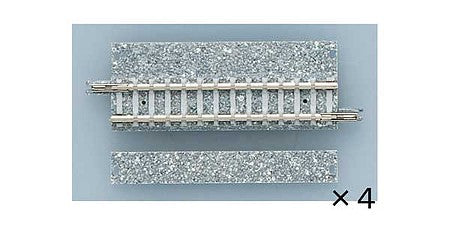 TomyTec 17646 N Scale Wide-Roadbed Straight Track S70-WP - Fine Track -- 2-3/4" 70mm pkg(4)