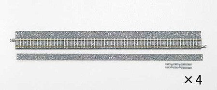 TomyTec 1767 N Scale Wide-Roadbed PC Straight Track S280 - WP - Fine Track -- With Removable Edge pkg(4)