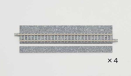 TomyTec 17691 N Scale Wide-Roadbed Straight Track (for Turnout) S140-WP - Fine Track -- 5-1/2" 140mm pkg(4)
