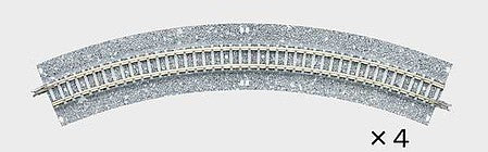 TomyTec 17714 N Scale Wide-Roadbed Curve Track C280-45WP - Fine Track -- 11" 280mm Radius, 45 Degrees pkg(4)