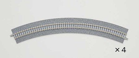 TomyTec 17738 N Scale Wide-Roadbed Curve Track C354-45WP - Fine Track -- 13-15/16" 354mm Radius, 45 Degrees pkg(4)