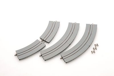 TomyTec 1797 N Scale Wide Trolley/Streetcar (Tram) Mini Curve C177-WT - Fine Track -- 7"  177mm; 2 Each: 30- & 60-Degree Sections pkg(4)