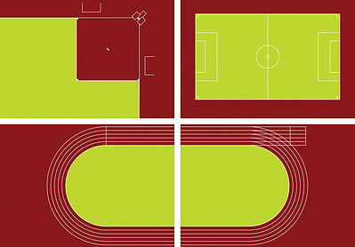 TomyTec 255116 N Scale Baseball Diamond & Soccer Field
