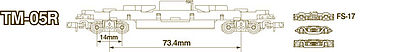 TomyTec 259558 N Scale TM-05R Class A Power Chassis, Scale Length: 62'4" 17m - Standard DC -- Kit