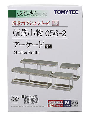 TomyTec 261650 N Scale Market Stalls -- Kit - Straight Stalls