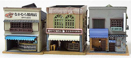 TomyTec 286486 N Scale Bakery, Meat Market, Sushi Restaurant-Bar 3-Building Set -- Kit