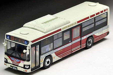 TomyTec 289890 S Scale Hino Blue Ribbon Bus - Assembled -- Kanto Bus (ivory, red, blue)