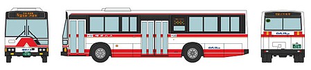 TomyTec 300823 N Scale Mitsubishi Fuso MP617 Bus - Assembled -- Gifu Bus (white, red, 2018 Last Run 1283 Commemorative Scheme)