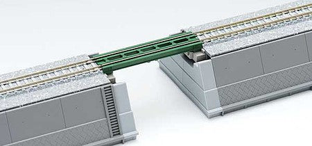 TomyTec 3248 N Scale Through Girder Bridge 2-Pack - Fine Track -- Green, 2.75" 70mm