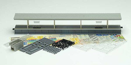 TomyTec 4276 N Scale Modern Island-Style Passenger Station Platform Extension w/Lights -- Kit - 11" 28cm (For use w/#738-4275 and other extensions)