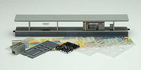 TomyTec 4277 N Scale Island-Style Passenger Station Platform Extension w/Convenience Store & Lights -- Kit - 11" 28cm (For use w/#738-4275 and other extensions)