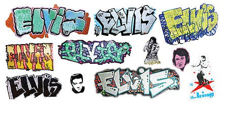 T2 Decals HOELVS001 HO Scale Elvis Graffiti Decals -- Set #1