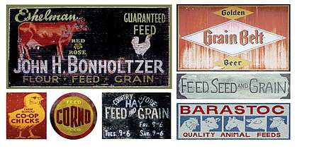 T2 Decals HOFEED003 HO Scale Feed & Seed Sign Decals -- Set #3