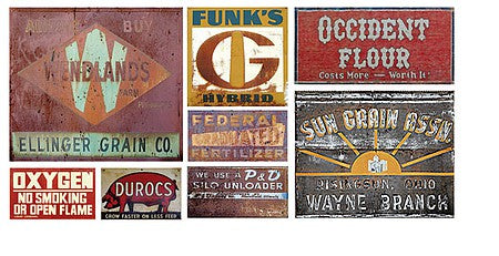T2 Decals HOFEED005 HO Scale Feed & Seed Sign Decals -- Set #5