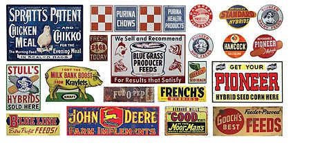 T2 Decals HOFEED007 HO Scale Feed & Seed Sign Decals -- Set #7
